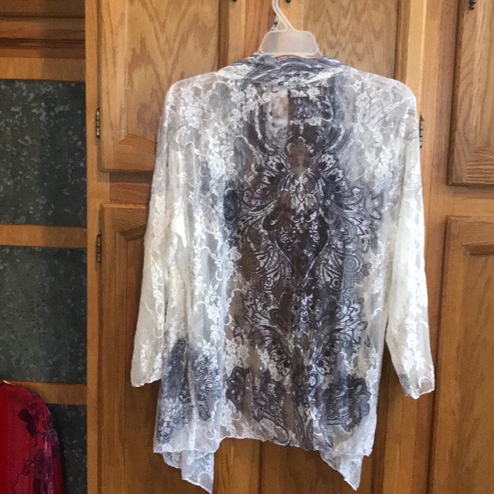 Lace , white and blue